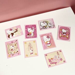 Y2K 2009 mcbling set of pink and tan Sanrio hello kitty stickers